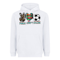 White peace love soccer Heavyweight Hoodie - CowhideDigitalArt