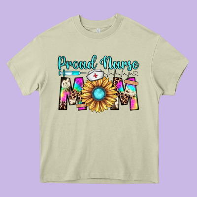 Proud Nurse Mom Heavy Core Tee Designed By Jahusdesignshop