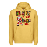 Antique Gold Santa Please Stop Here Premium Hoodie - FaDigitalArtStudio
