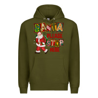 Army Green Santa Please Stop Here Premium Hoodie - FaDigitalArtStudio