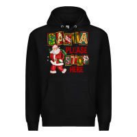Black Santa Please Stop Here Premium Hoodie - FaDigitalArtStudio