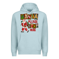 Blue Mist Santa Please Stop Here Premium Hoodie - FaDigitalArtStudio