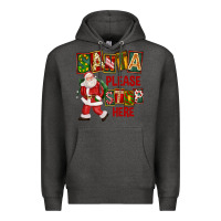 Charcoal Heather Santa Please Stop Here Premium Hoodie - FaDigitalArtStudio