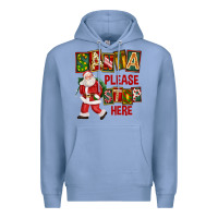 Colony Blue Santa Please Stop Here Premium Hoodie - FaDigitalArtStudio