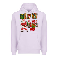 Lilac Santa Please Stop Here Premium Hoodie - FaDigitalArtStudio