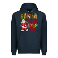 Navy Santa Please Stop Here Premium Hoodie - FaDigitalArtStudio