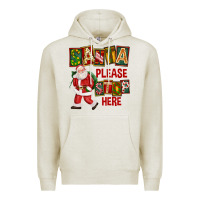 Oatmeal Heather Santa Please Stop Here Premium Hoodie - FaDigitalArtStudio