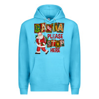 Ocean Blue Santa Please Stop Here Premium Hoodie - FaDigitalArtStudio