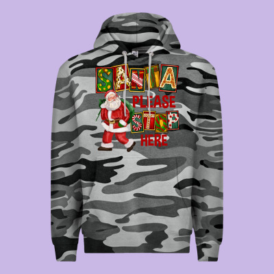Santa Please Stop Here Premium Hoodie Designed By Fadigitalartstudio