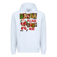 White Santa Please Stop Here Premium Hoodie - FaDigitalArtStudio