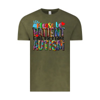 Vintage Olive Please be patient with me i have Autism Vintage Tee - NancyCooperArtShop