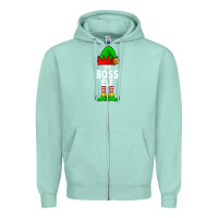 Seafoam Boss Elf Matching Family Christmas Zipper Hoodie - lanVoArt