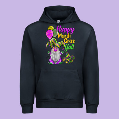 Happy Mardi Gras Y'all Urban Hoodie Designed By Barkaloodesign