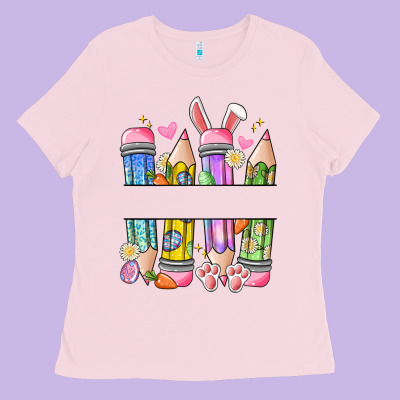 Easter Teacher Pencils Ladies Tee Designed By Artiststas