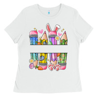 White easter teacher pencils Ladies Tee - Artiststas