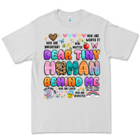 Dove Grey dear tiny human behind me Premium Tee - Artiststas