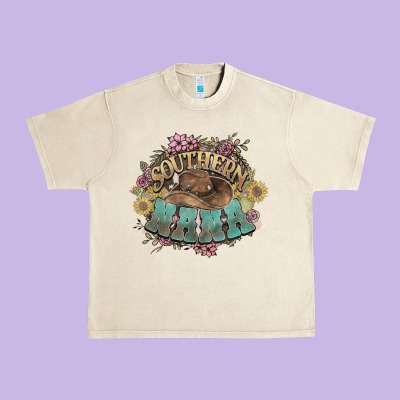 Southern Nana Western Flowers Urban Heavy Tee Designed By Howdyjamesfarm