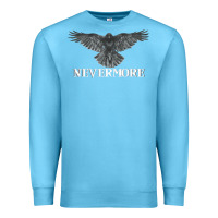 Ocean Blue Hot Trend Raven Nevermore Poetry Halloween Edgar Allan Poe Premium Sweatshirt - lanVoArt