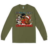 Army Green herd it was christmas Long Sleeve Tee - CowGirlArtShop