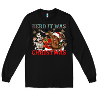 Black herd it was christmas Long Sleeve Tee - CowGirlArtShop