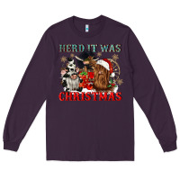 Plum herd it was christmas Long Sleeve Tee - CowGirlArtShop