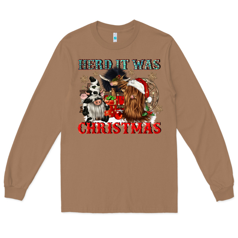 Herd It Was Christmas Long Sleeve Tee by CowGirlArtShop | Teevron