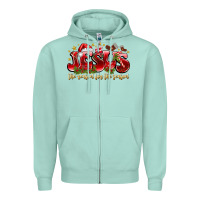 Seafoam Jesus The Reason For The Season Zipper Hoodie - CowhideDigitalArt