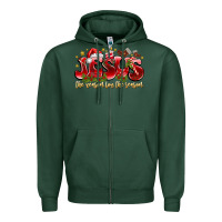Sports Green Jesus The Reason For The Season Zipper Hoodie - CowhideDigitalArt