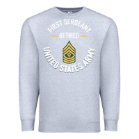 Heather Grey first sergeant 1sg retired army military retirement gifts long sleeve Premium Sweatshirt - lanVoArt
