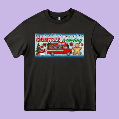 Christmas Is Coming License Plate Heavy Core Tee Designed By Bundleandbundleshop
