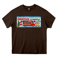 Chocolate Brown christmas is coming license plate Heavy Core Tee - BundleAndBundleShop