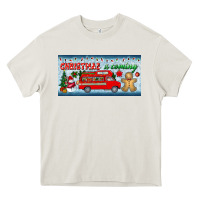 Cream christmas is coming license plate Heavy Core Tee - BundleAndBundleShop