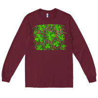 Burgundy st patrick's day shamrock and leopard distressed background Long Sleeve Tee - RanaPortraitStore