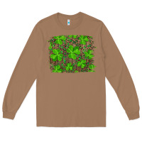 Toasted Coconut st patrick's day shamrock and leopard distressed background Long Sleeve Tee - RanaPortraitStore