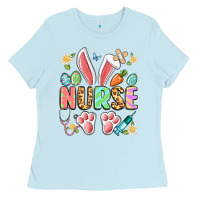 Baby Blue easter nurse bunny Ladies Tee - Artiststas