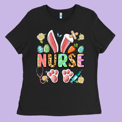 Easter Nurse Bunny Ladies Tee Designed By Artiststas
