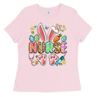 Bubblegum Pink easter nurse bunny Ladies Tee - Artiststas