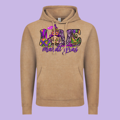 Love Mardi Gras With Gnome Vintage Hoodie Designed By Howdyjamesfarm