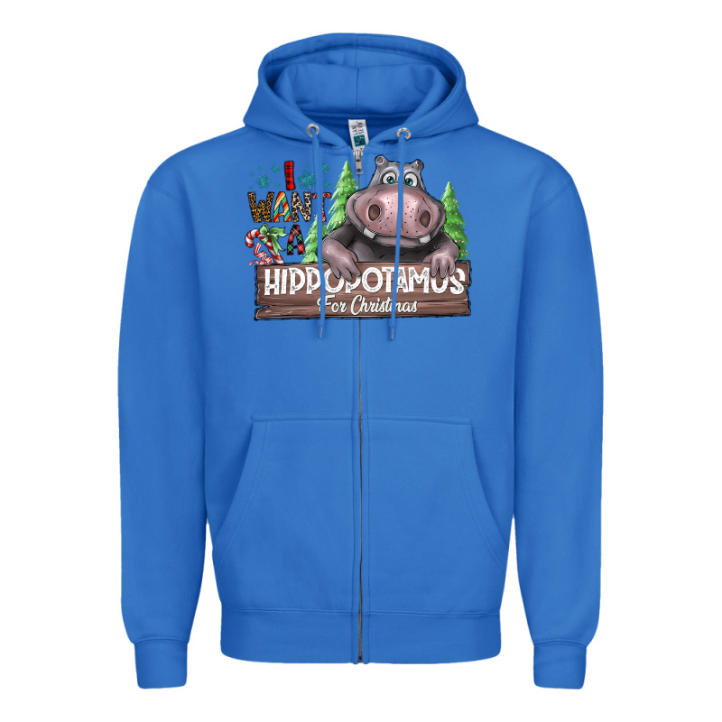 Iwant Hippopota Maps For Christmas Zipper Hoodie by CowhideDigitalArt | Teevron