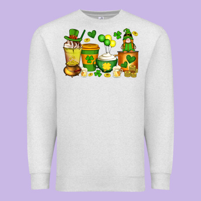 St Patrick's Day Coffee Cups With Gnome Premium Sweatshirt Designed By Artiststas