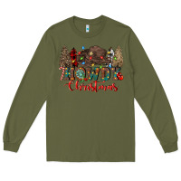 Army Green howdy christmas Long Sleeve Tee - CowGirlArtShop
