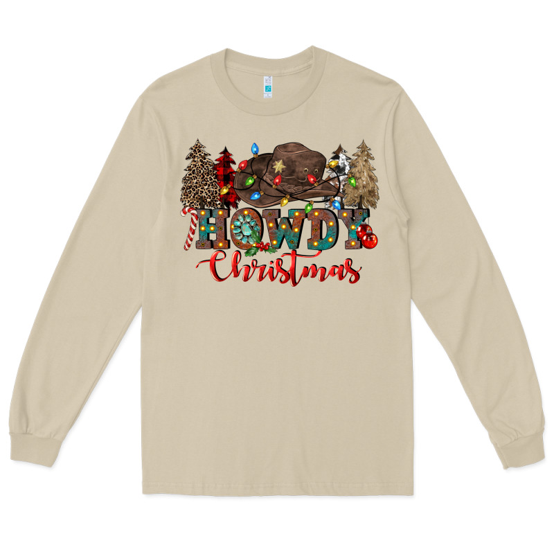 Howdy Christmas Long Sleeve Tee by CowGirlArtShop | Teevron