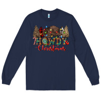 Navy howdy christmas Long Sleeve Tee - CowGirlArtShop