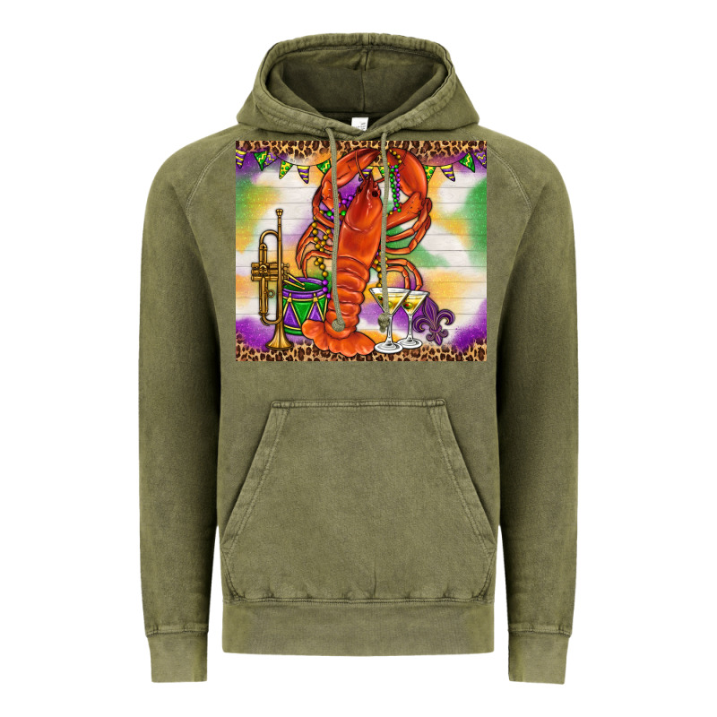 Mardi Gras Crawfish Tumbler Vintage Hoodie by HowdyJamesFarm | Teevron
