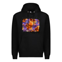 Black halloween pumpkin and leopard background Premium Hoodie - BundleAndBundleShop