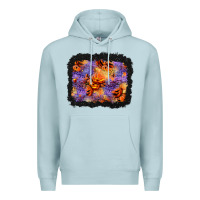 Blue Mist halloween pumpkin and leopard background Premium Hoodie - BundleAndBundleShop
