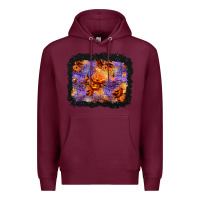 Burgundy halloween pumpkin and leopard background Premium Hoodie - BundleAndBundleShop