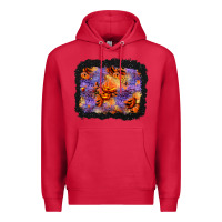 Cardinal halloween pumpkin and leopard background Premium Hoodie - BundleAndBundleShop
