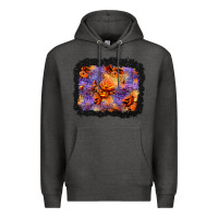 Charcoal Heather halloween pumpkin and leopard background Premium Hoodie - BundleAndBundleShop