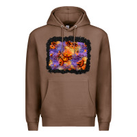 Chestnut halloween pumpkin and leopard background Premium Hoodie - BundleAndBundleShop